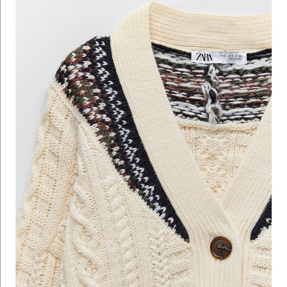 Zara Oversized Jacquard Cardigan - Picture 8 of 11